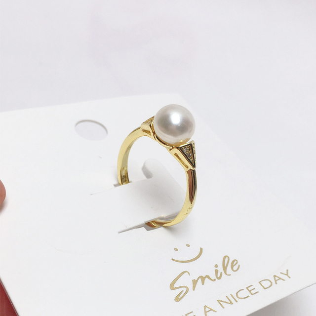 Pierścionek z perłą 925 srebro zaręczyny, naturalna perła, moda damski pierścionek - Wianko - 8
