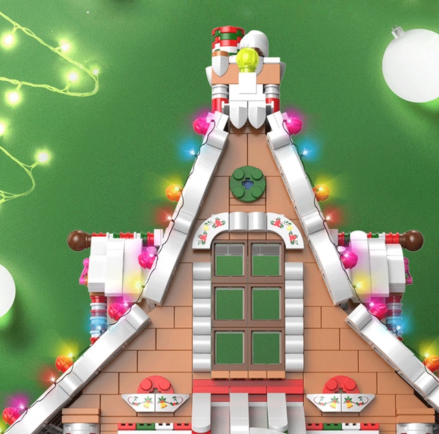 Klocki Boże Narodzenie - zestaw budowlany domu w małym rozmiarze, kreatywne modele, DIY, bloki cegły dziecięce zabawki Xmas - Wianko - 4