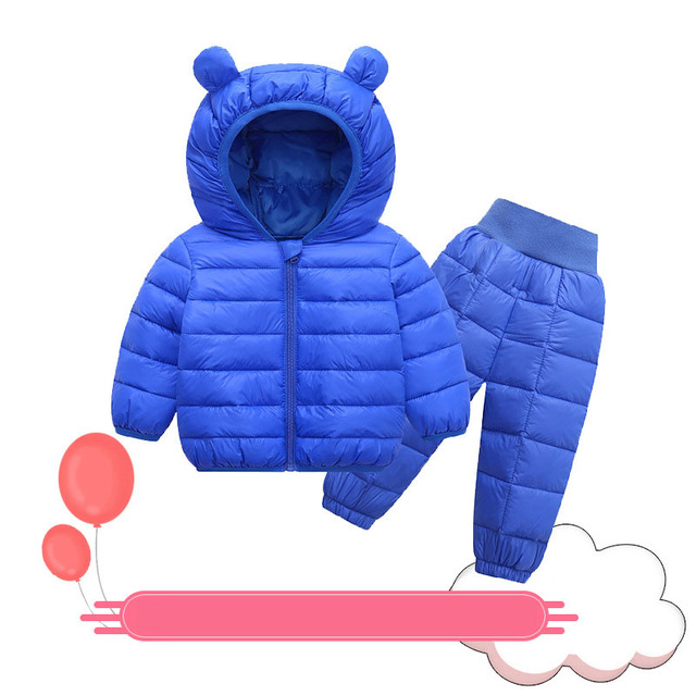 Kurtka zimowa dla chłopców - puchowa, z kapturem, w zestawie ze spodniami - Wianko - 32