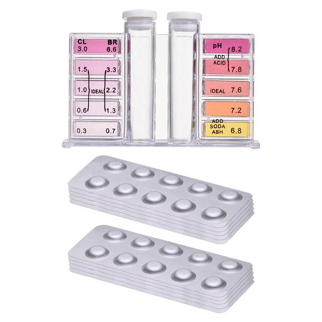Basen zestaw testowy wartość PH/DPD1 chlor 100 Test tabletki pH wody Tester Hydrotool do badania wody - Wianko - 1
