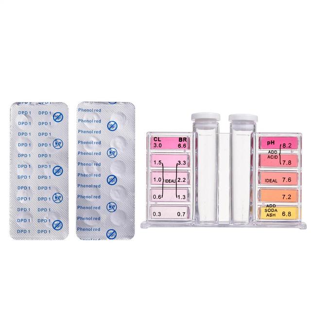 Basen zestaw testowy wartość PH/DPD1 chlor 100 Test tabletki pH wody Tester Hydrotool do badania wody - Wianko - 2