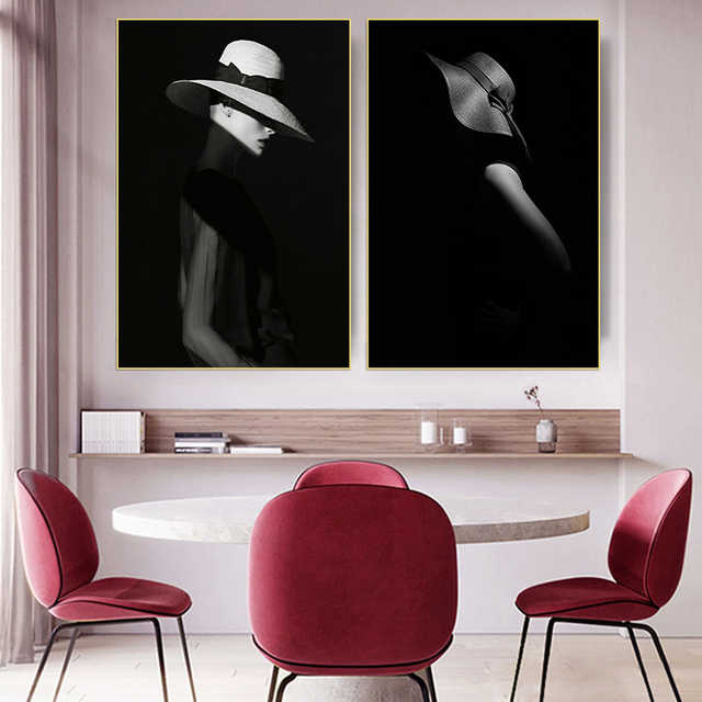 Plakat na płótnie - Skandynawska moda - Sexy kobieta - Czarno-biały - Druk - Piękna dekoracja wnętrz - Wianko - 7