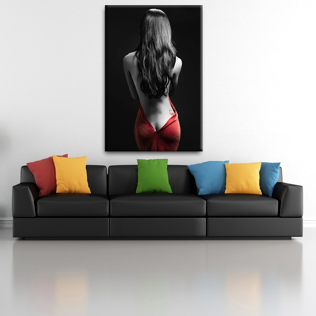 Plakat na płótnie - Skandynawska moda - Sexy kobieta - Czarno-biały - Druk - Piękna dekoracja wnętrz - Wianko - 9