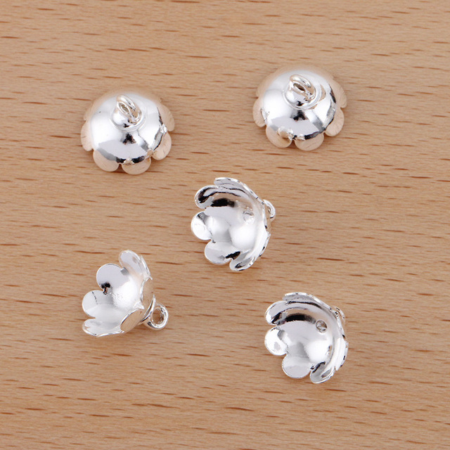 100 szt. miedzianych kwiatowych koralików końcowych Charms 10mm do tworzenia biżuterii - Wianko - 5