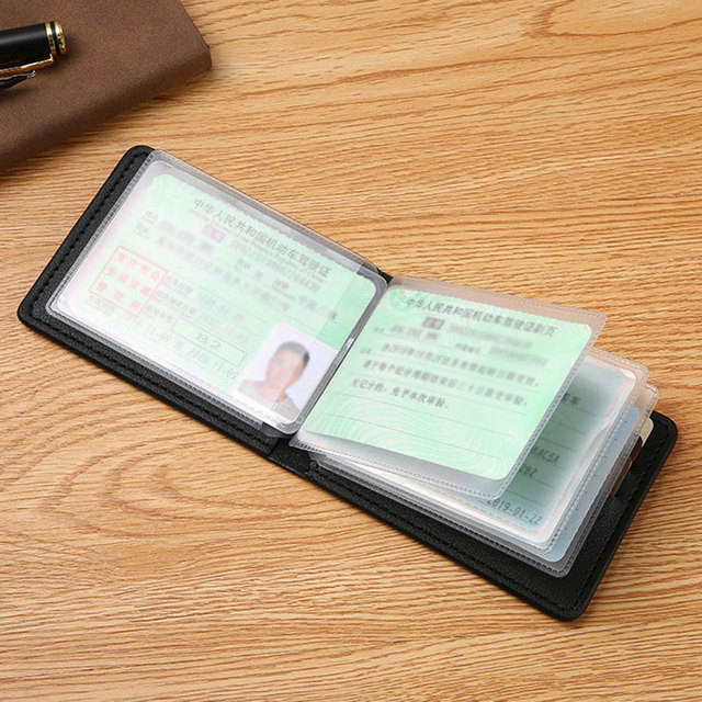 Etui na dokumenty samochodowe - czarna torba na prawo jazdy i dowód osobisty, portfel biznesowy z miejscem na karty i paszport - PU skóra - Wianko - 17