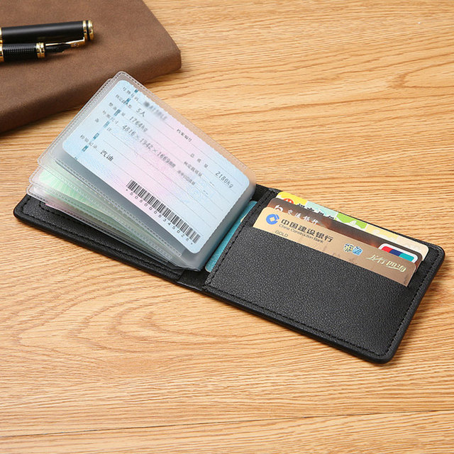 Etui na dokumenty samochodowe - czarna torba na prawo jazdy i dowód osobisty, portfel biznesowy z miejscem na karty i paszport - PU skóra - Wianko - 16