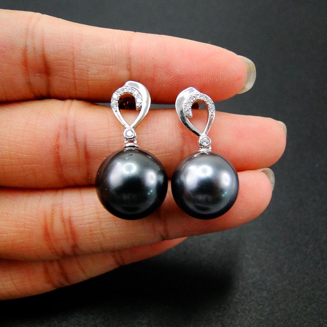 Kolczyki naturalne czarne perły ze srebra próby 925 w stylu vintage zapięcie sztyft dla kobiet - Wianko - 5