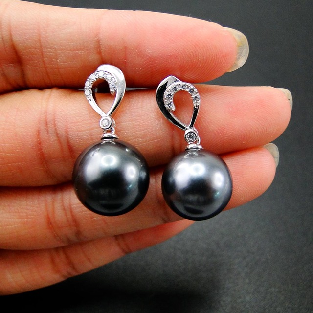 Kolczyki naturalne czarne perły ze srebra próby 925 w stylu vintage zapięcie sztyft dla kobiet - Wianko - 6