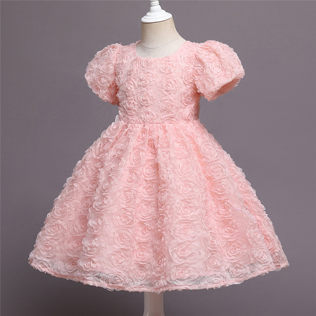 Sukienka wieczorowa w kwiaty dla dziewczynki - kolorowe ciasto, cekinowa siatka, dziecięcy Tutu Princess Dress Costume - Wianko - 38