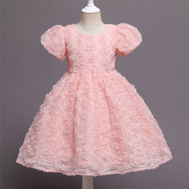 Sukienka wieczorowa w kwiaty dla dziewczynki - kolorowe ciasto, cekinowa siatka, dziecięcy Tutu Princess Dress Costume - Wianko - 37