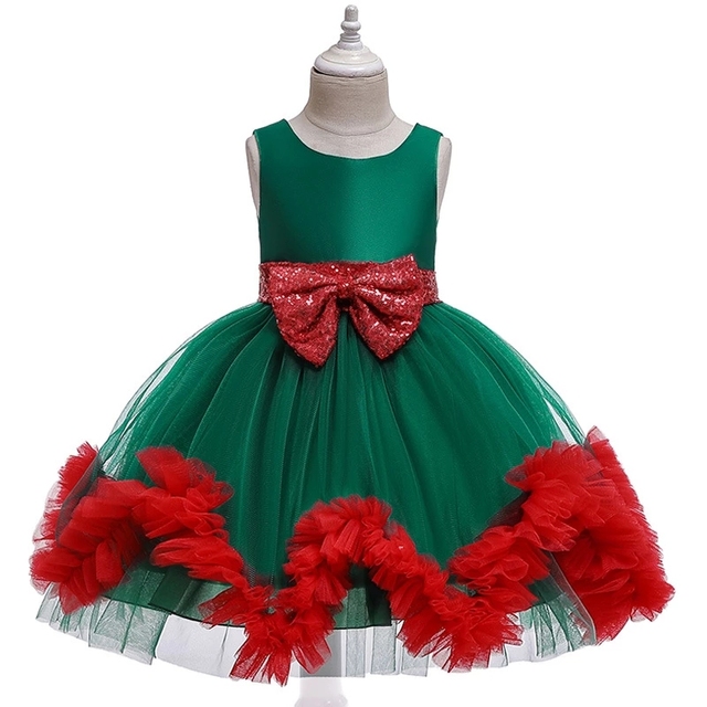 Sukienka wieczorowa w kwiaty dla dziewczynki - kolorowe ciasto, cekinowa siatka, dziecięcy Tutu Princess Dress Costume - Wianko - 62