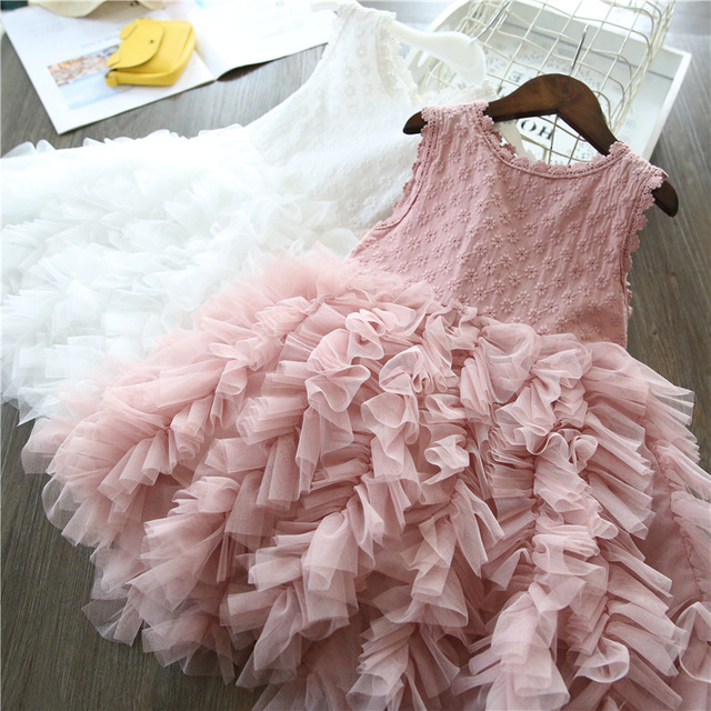 Sukienka wieczorowa w kwiaty dla dziewczynki - kolorowe ciasto, cekinowa siatka, dziecięcy Tutu Princess Dress Costume - Wianko - 46