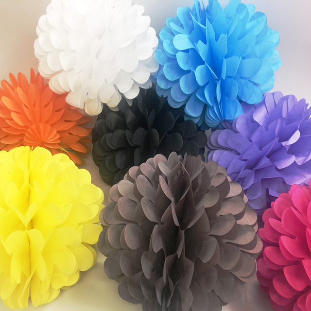 10 sztuk Papierowych Pomponów Wiszących Honeycombs - Dekoracyjne Kule z Kwiatów - Latarnie Ślubne - Wianko - 2