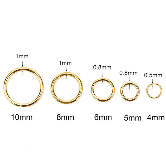 Pierścienie ze stali nierdzewnej 50/100 sztuk, otwarte, 4/5/6/8/10mm, silne, do złącza naszyjników i bransoletek, akcesoria biżuteryjne - Wianko - 1