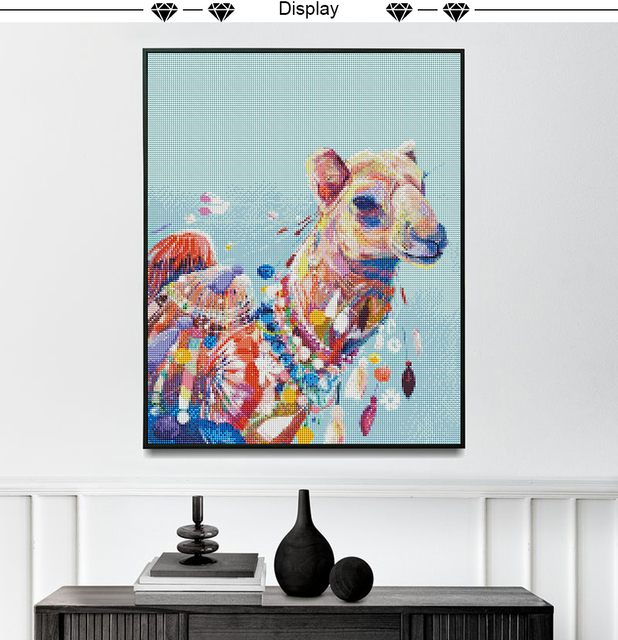 Zestaw do malowania diamentowego zwierząt: paw, pies, koń, sowa pełna plac i okrągła mozaika z haftu diamentowego - Wianko - 1