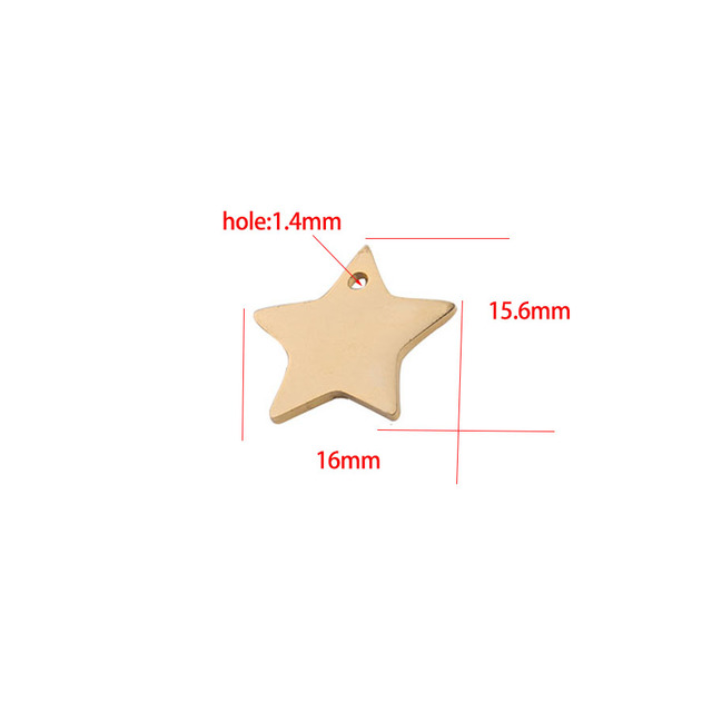 Polerowane lustrzane Star Charms: 20 sztuk pięcioramiennych gwiazd DIY ze stali nierdzewnej do biżuterii - Wianko - 1