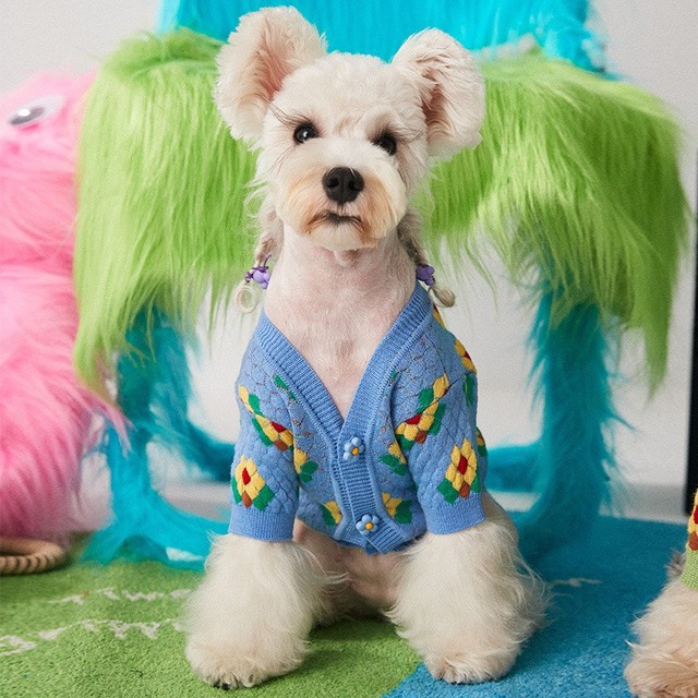 Sweter zimowy dla psów - ciepły, bawełniany z uroczym wzorem pieska - dla małych i średnich ras Chihuahua - Wianko - 3