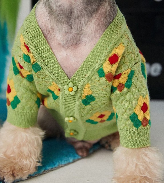 Sweter zimowy dla psów - ciepły, bawełniany z uroczym wzorem pieska - dla małych i średnich ras Chihuahua - Wianko - 11