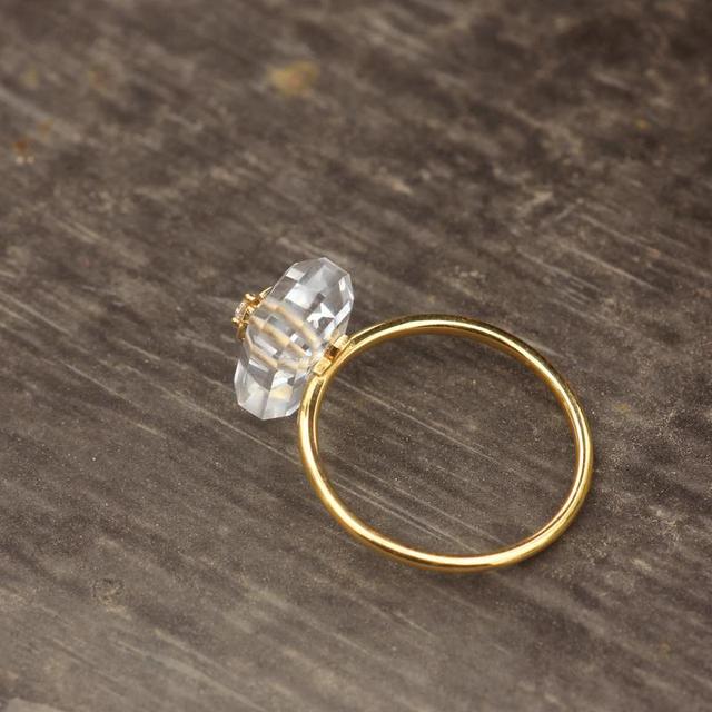 Retro srebrny pierścionek z diamentem - prostokątny, regulowany, elegancki - Wianko - 6
