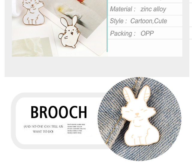 Sliczne broszki królik w dwóch stylach z wysokiej jakości emalii - biżuteria dla kobiet i dzieci - Wianko - 12