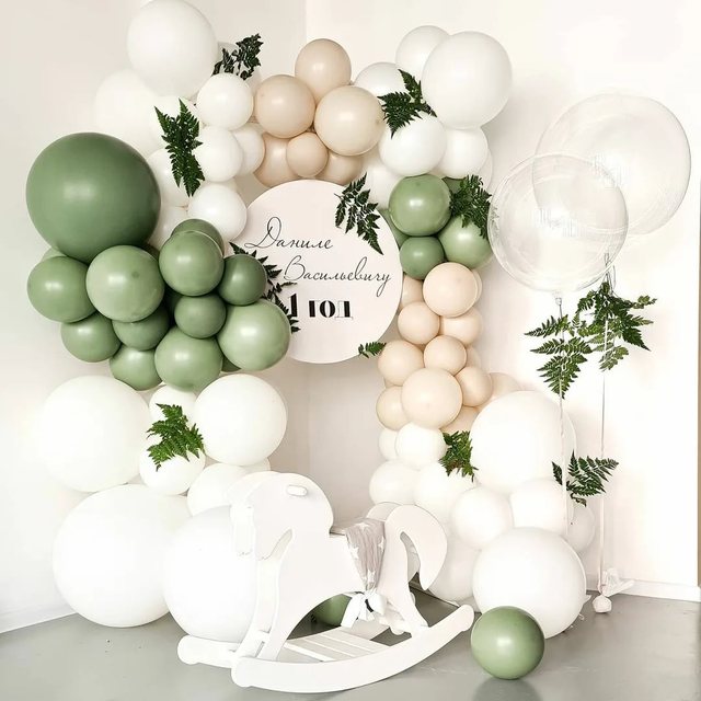25 sztuk zielonych lateksowych balonów awokado w stylu retro z helem - dekoracja na Baby Shower, ślub, przyjęcie urodzinowe - Wianko - 9