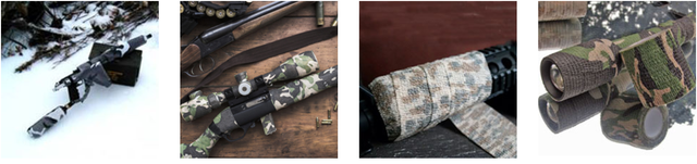 Maskująca taśma elastyczna wojskowa Cling Scope Wrap, 6 rolek, karabin strzelba, camping, polowanie, 2x177, samoprzylepna - Wianko - 3