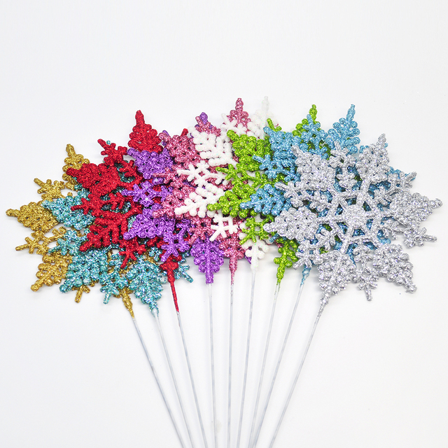 6 sztuk brokatowych płatków śniegu do dekoracji na choinkę, urodziny, przyjęcia, torty, wakacje i nowy rok - Wianko - 6
