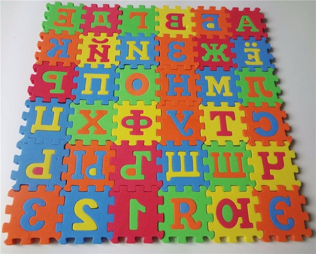 Puzzle piankowe EVA z rosyjskim alfabetem dla dzieci, zestaw 36 części - Wianko - 8