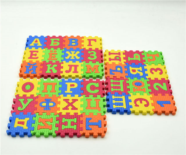 Puzzle piankowe EVA z rosyjskim alfabetem dla dzieci, zestaw 36 części - Wianko - 2