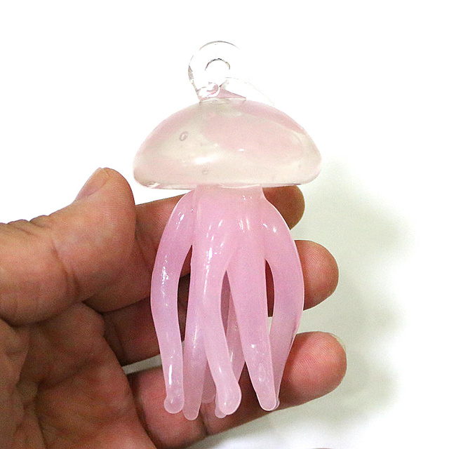 Różowe meduzy wisiorek - szklane zwierzęce figurki do dekoracji akwarium - Wianko - 6