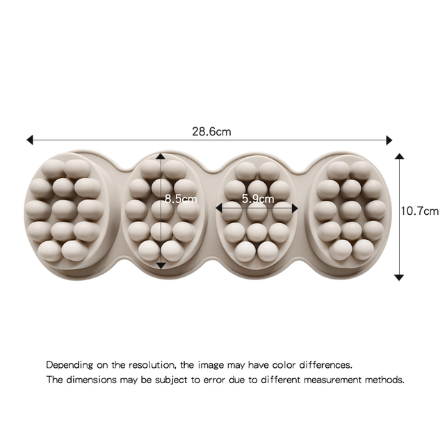 4 wnęki silikonowe formy do tworzenia owalnych mydeł z terapeutycznym masażem DIY Spa - Wianko - 6