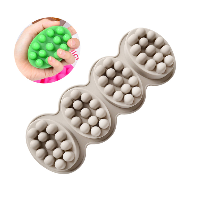 4 wnęki silikonowe formy do tworzenia owalnych mydeł z terapeutycznym masażem DIY Spa - Wianko - 3