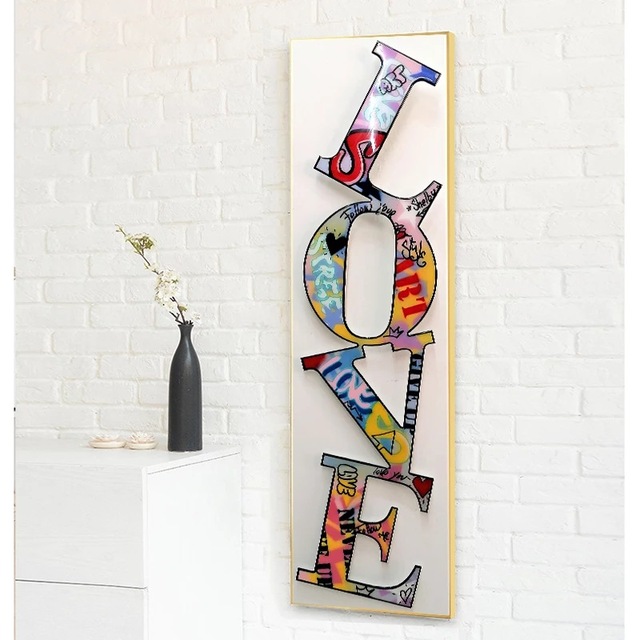 Obraz na płótnie LOVE - graffiti art, kolorowe litery, alfabet, dekoracja domu, salon - prezenty - Wianko - 3