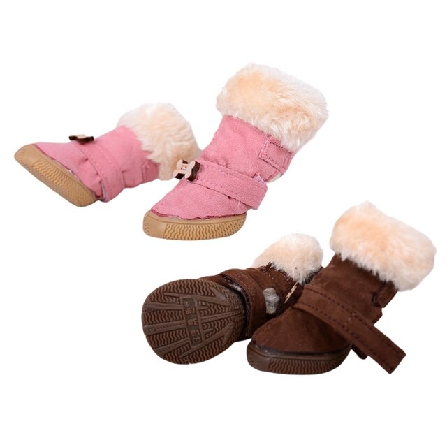Buty ciepłe dla psa - 4 sztuki: zimowe, deszczowe, na śnieg (Puppku Kot) - Wianko - 3