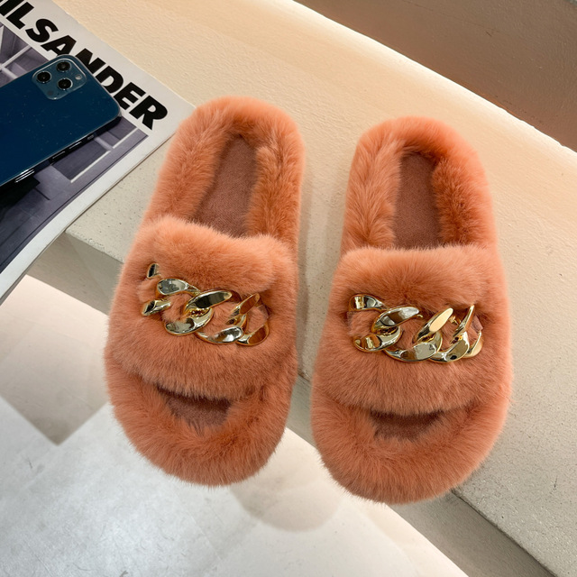 Moda domowe kobiety - zimowe puszyste kapcie miękkie buty wewnętrzne krótkie pluszowe ciepłe slajdy - Wianko - 26