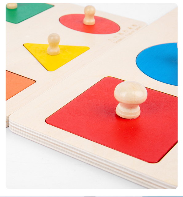 Drewniana deska w kształcie puzzli Montessori do nauki kolorów, rozmiaru i sortowania dla dzieci - Wianko - 5