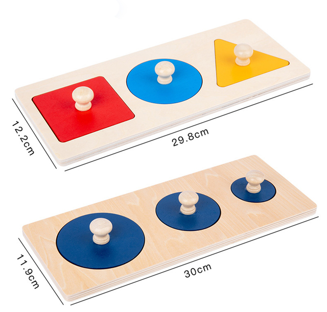 Drewniana deska w kształcie puzzli Montessori do nauki kolorów, rozmiaru i sortowania dla dzieci - Wianko - 7