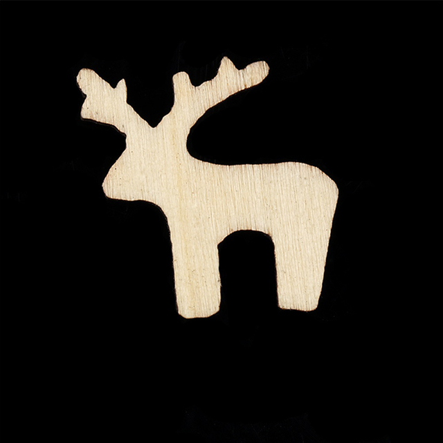 100 sztuk drewniana śnieżynka choinka Deer Trojan DIY ozdoby świąteczne - Wianko - 5