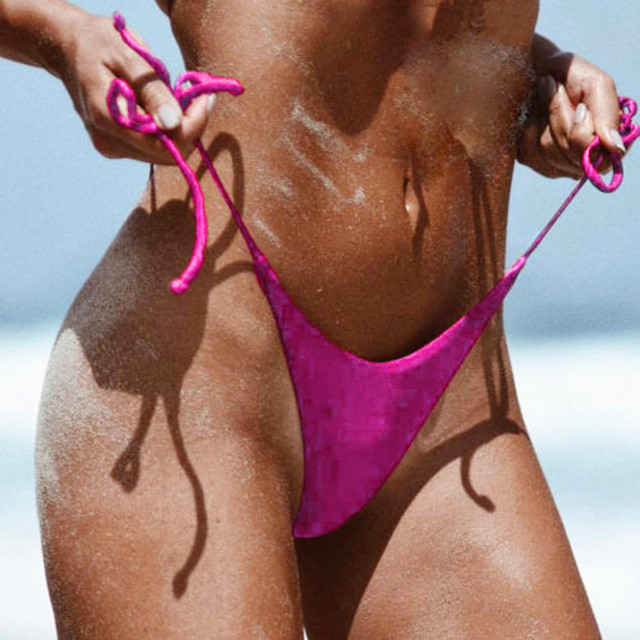 Kostium kąpielowy dla kobiet 2019 - brazylijski dół od bikini z bezczelnym sznurem bocznym i stringami - Wianko - 3