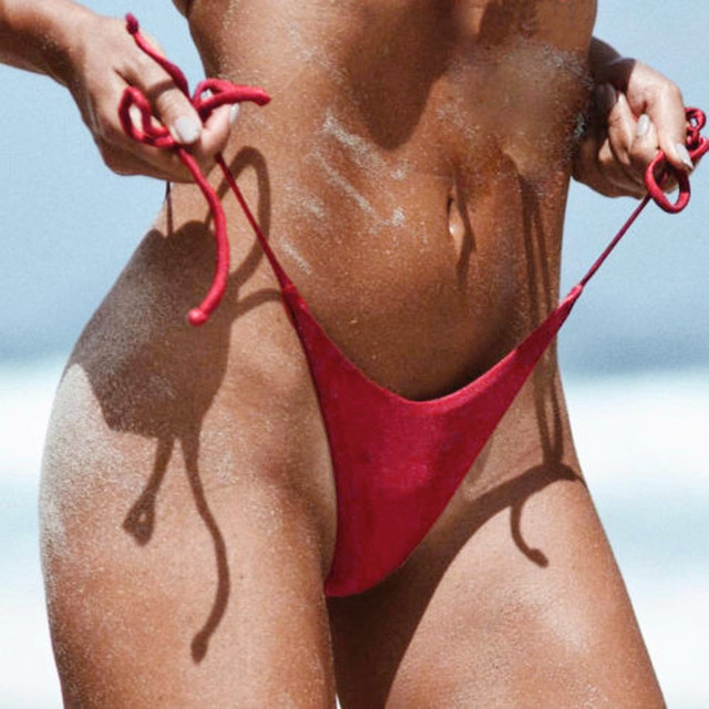 Kostium kąpielowy dla kobiet 2019 - brazylijski dół od bikini z bezczelnym sznurem bocznym i stringami - Wianko - 2