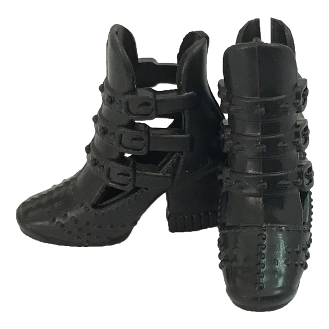 Czarny zestaw 5 par butów dla lalek: fajne Sneakery, płaskie sandały, oryginalne buty na wysokim obcasie dla Barbie - zabawki 008A DZ - Wianko - 5