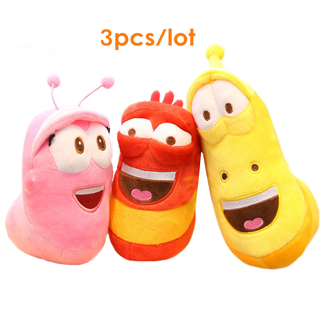 Koreański Anime zabawy owad Slug - 3 sztuki/partia - kreatywne larwy pluszowe zabawki - słodkie nadziewane robaki - dla dzieci - prezent urodzinowy - Wianko - 9