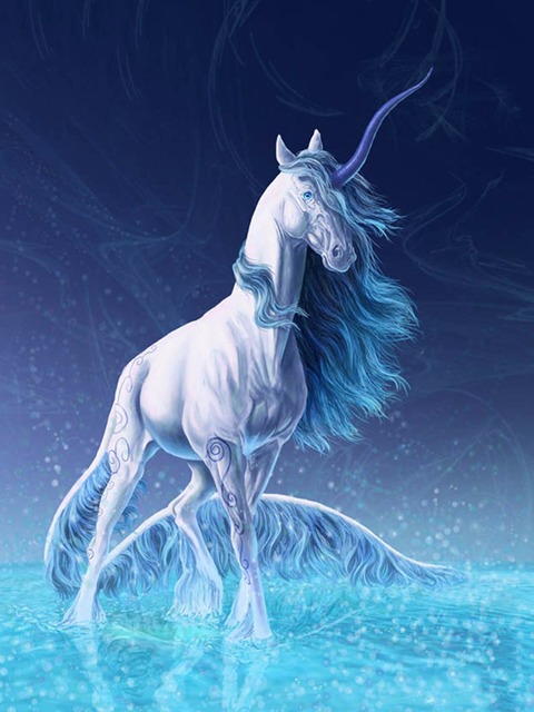 2018 nowy malowany diamentowy obraz DIY - Biały koń z maską - Pełny okrągły diamentowy obraz krzyżykowy horror Victoria - Prezent DIY - Wianko - 2