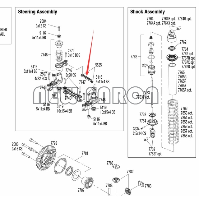 Część do zdalnie sterowanego samochodu Traxxas 1/5 X-MAXX #7747 1/10 MAXX #8947 - aluminiowy serwomechanizm układu kierowniczego drążka kierowniczego Anti-Dropping 46MM - Wianko - 9