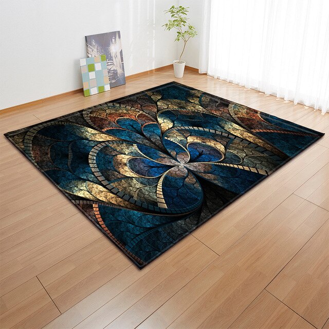 Miękki dywan sypialniany z nowym wzorem, antypoślizgowa mata podłogowa, dostosowany do salonu - kolorowy, 3D, kwiatowy - Wianko - 4
