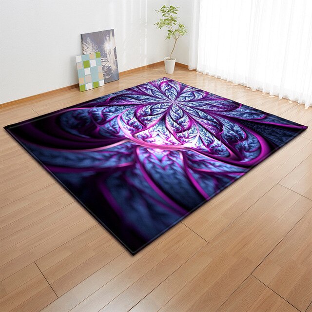 Miękki dywan sypialniany z nowym wzorem, antypoślizgowa mata podłogowa, dostosowany do salonu - kolorowy, 3D, kwiatowy - Wianko - 6