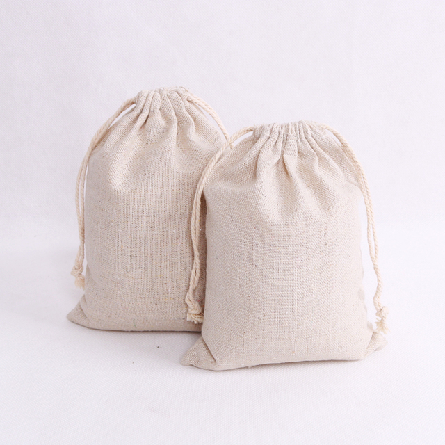 Małe torby bawełniane 9x12cm z sznurkiem - 5 sztuk/partia (ślub, Boże Narodzenie, prezent, kosmetyczne, biżuteria) - Wianko - 4