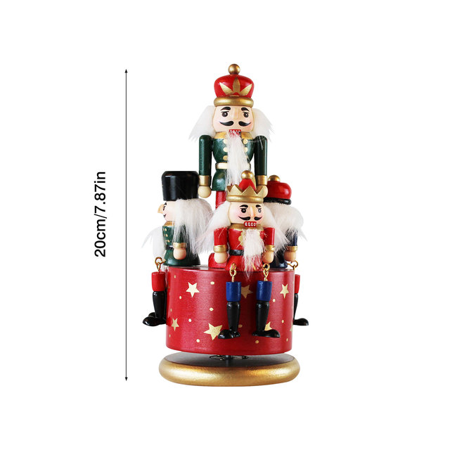 Figurka drewnianego dziadka do orzechów, niedźwiedzia żołnierza i lalki ozdoby świąteczne - Wianko - 2