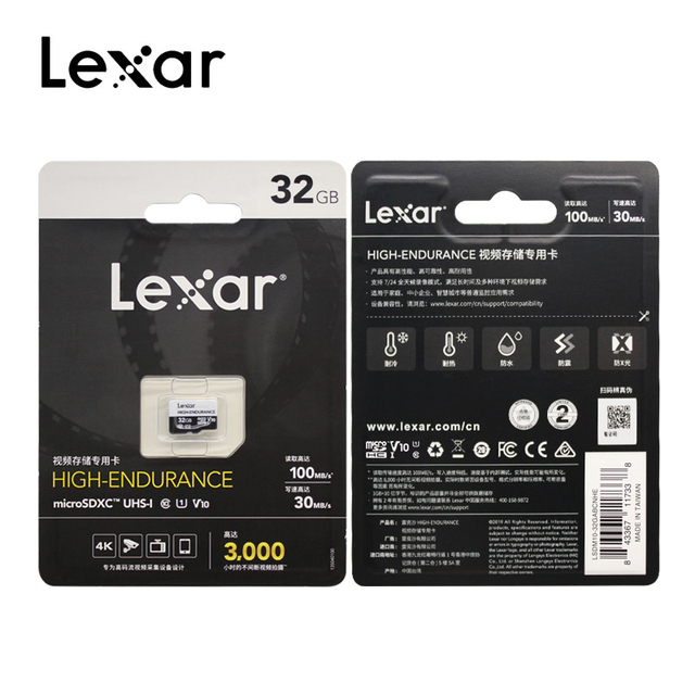 Lexar karta microSD o wysokiej wytrzymałości - 100 MB/s - 32GB SDHC V10, 64GB SDXC V30, C10 - wodoodporna karta TF do wideo 4K - Wianko - 8