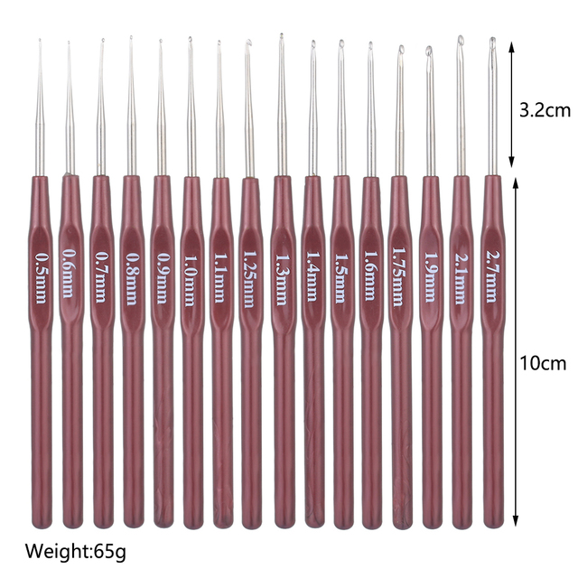 Szydełko do szydełkowania, rozmiar 0.5mm-2.7mm, narzędzie DIY do koronki lalki - Wianko - 1